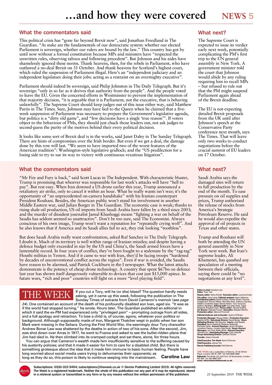 The Week Preview Pages
