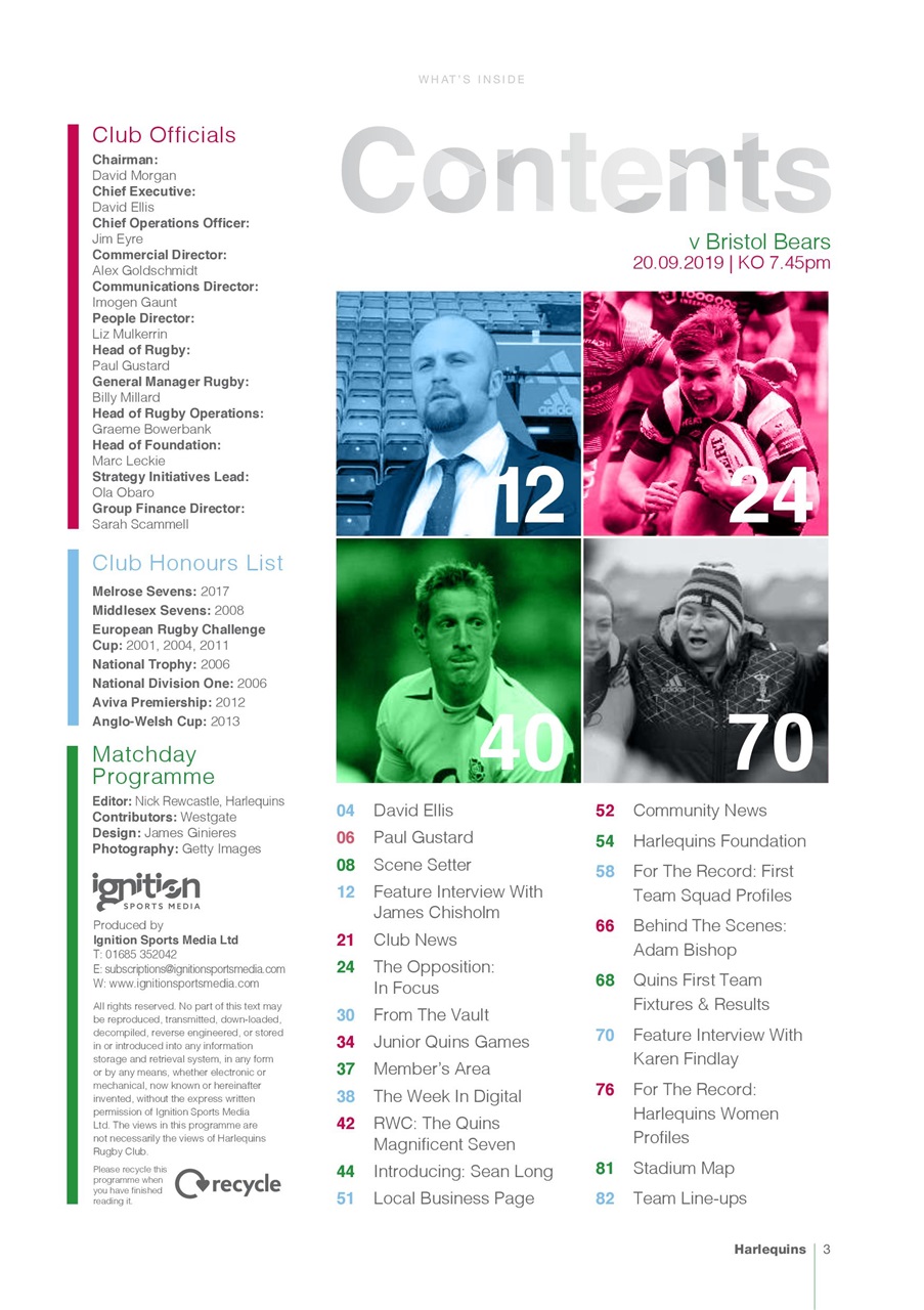 Harlequins Preview Pages