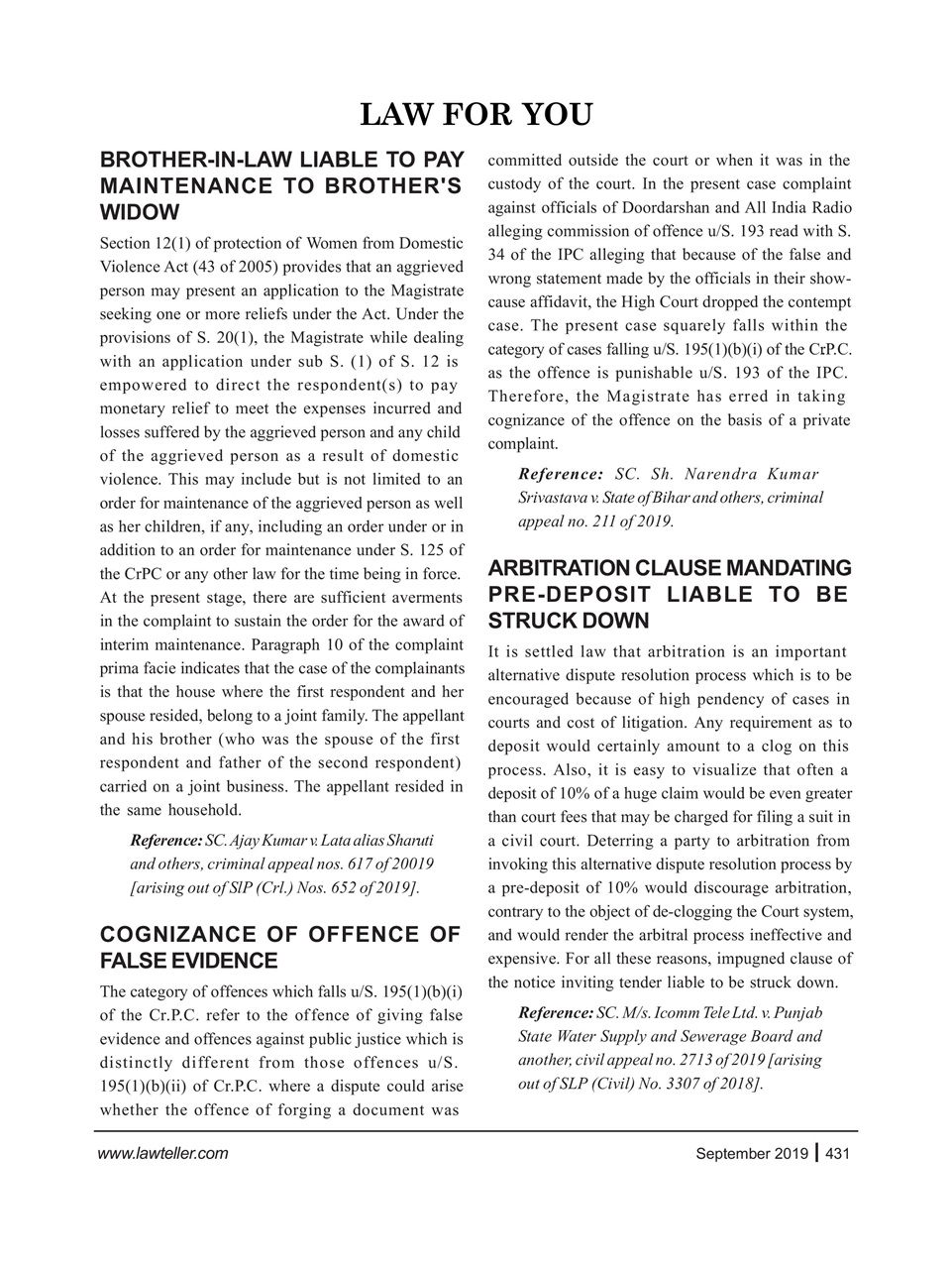 Lawteller – A Legal Awareness Magazine Preview Pages