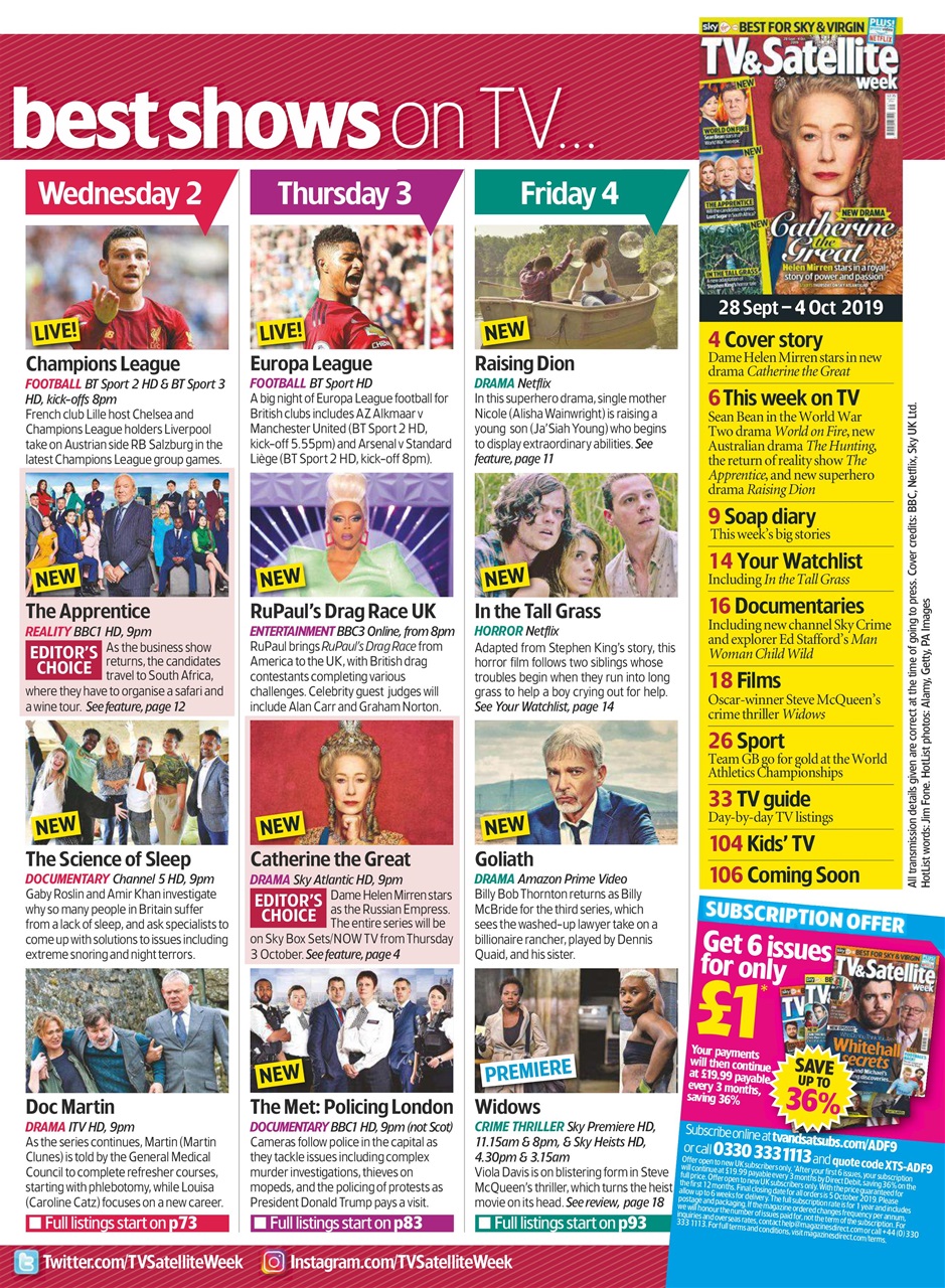 TV & Satellite Week Preview Pages