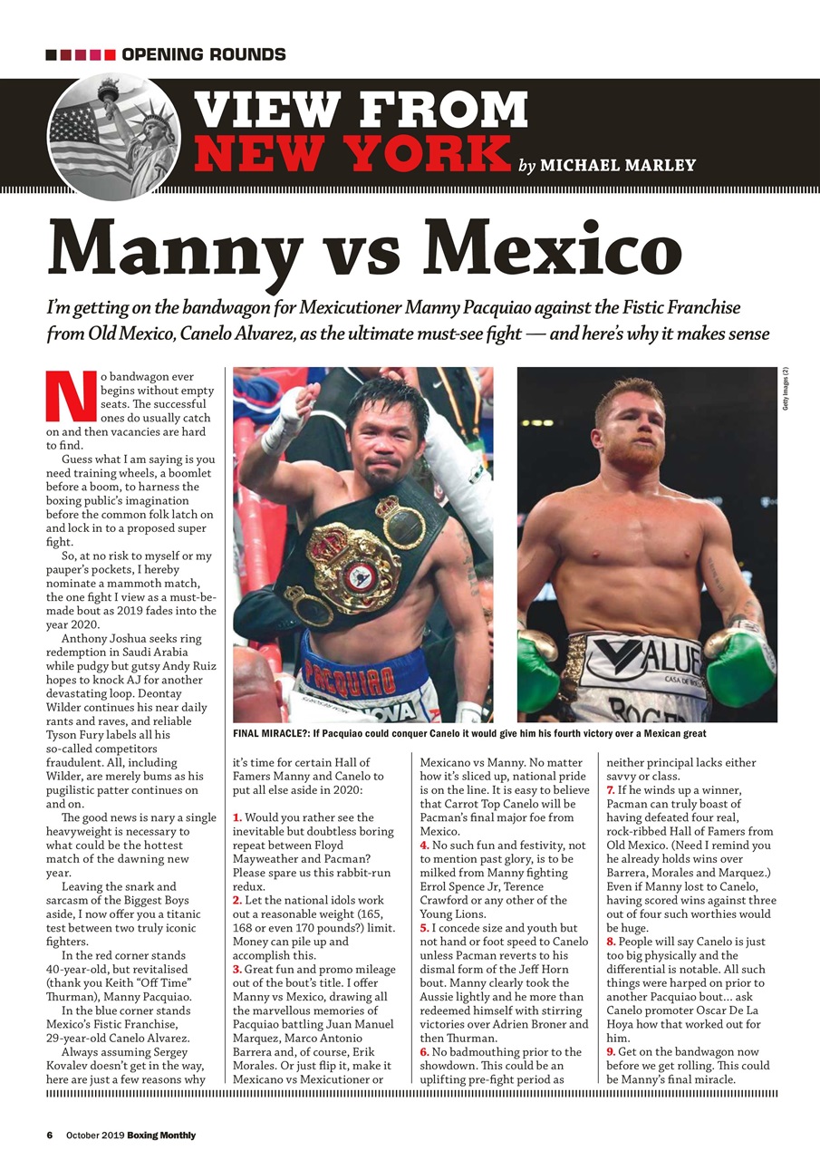 Boxing Monthly Preview Pages