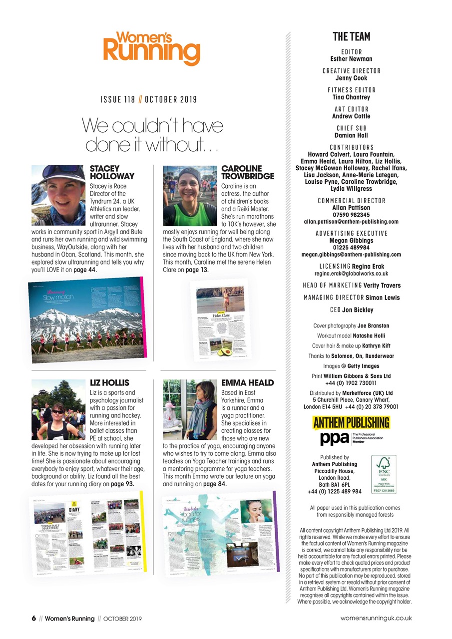 Women’s Running Preview Pages