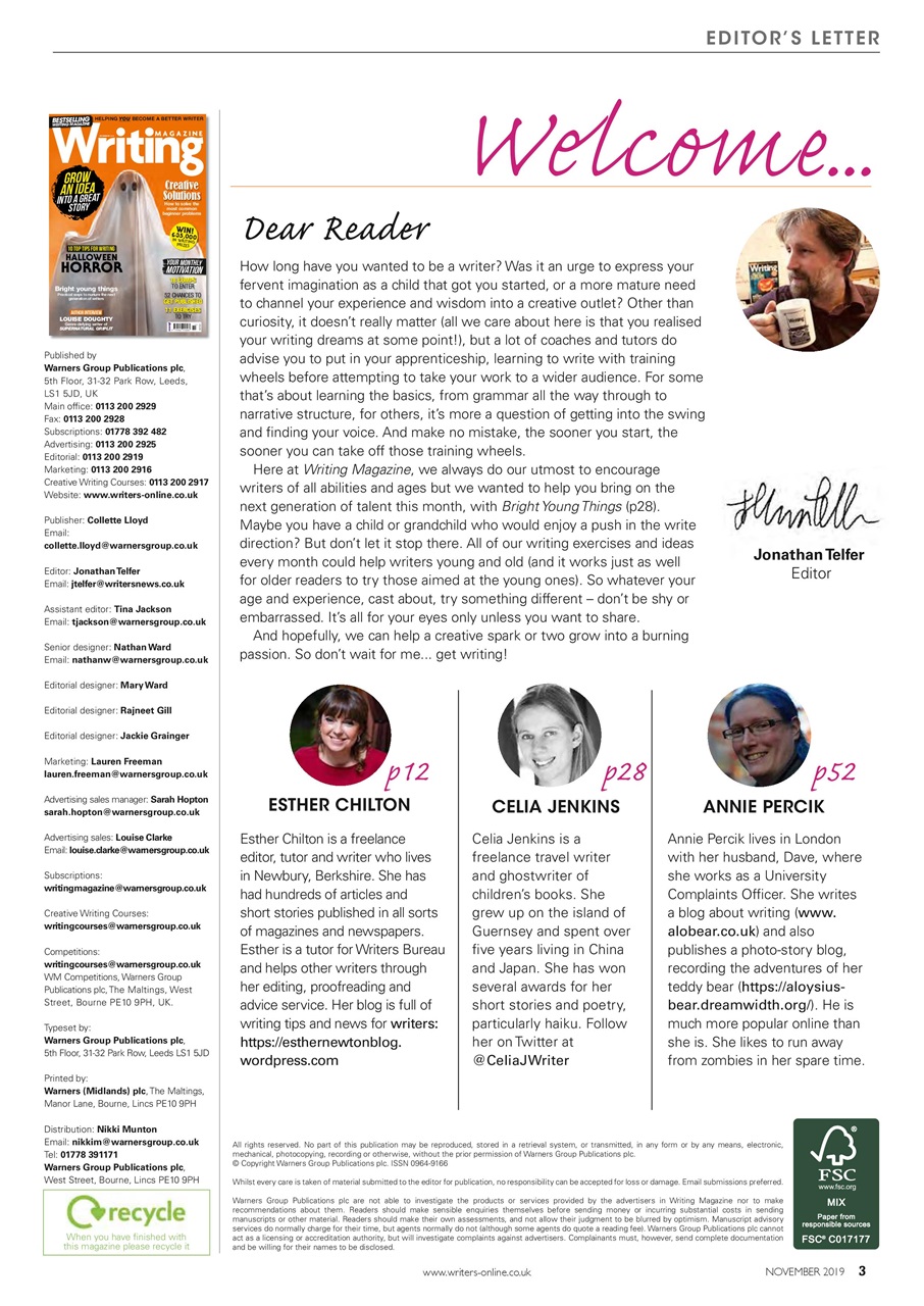 Writing Magazine Preview Pages
