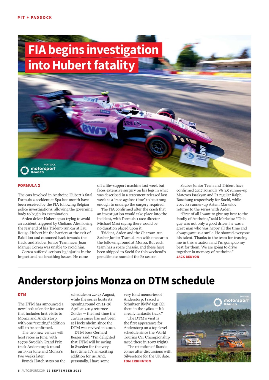 Autosport Preview Pages