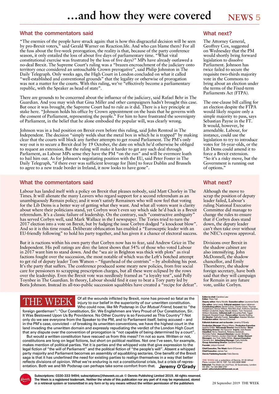The Week Preview Pages