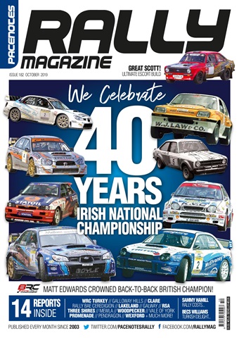 Pacenotes Rally magazine issue Issue 182 - Oct 2019