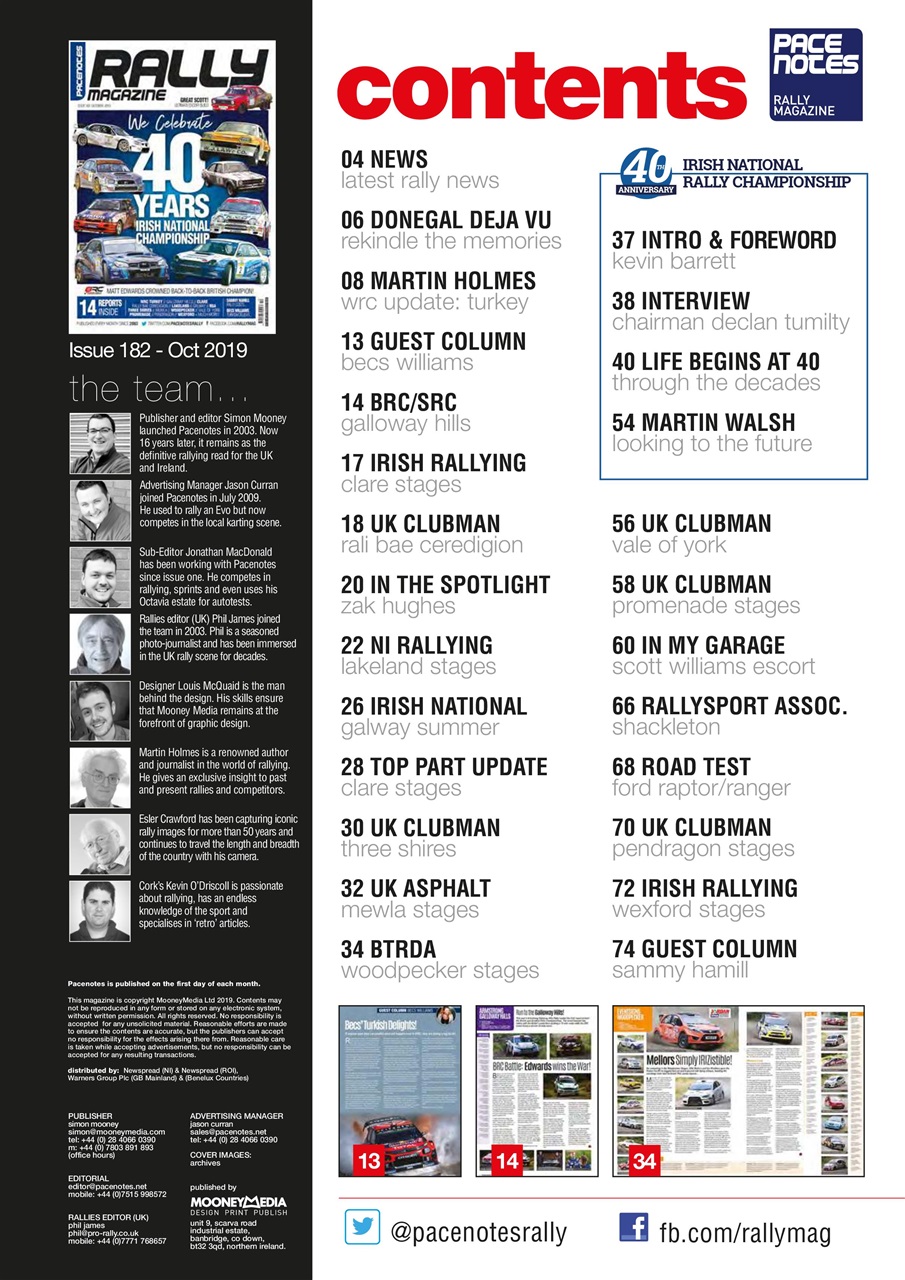 Pacenotes Rally magazine Preview Pages