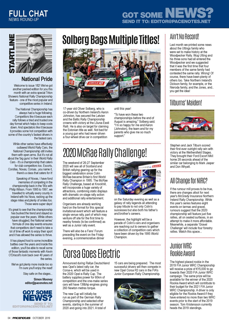 Pacenotes Rally magazine Preview Pages