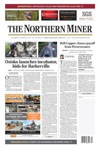 The Northern Miner issue Vol. 105 No. 20