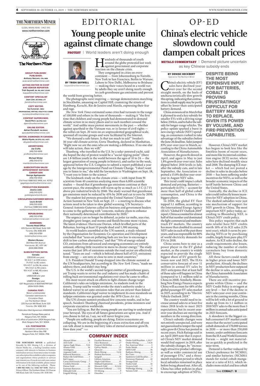 The Northern Miner Preview Pages