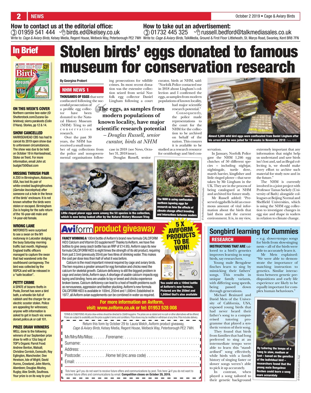 Cage & Aviary Birds Preview Pages