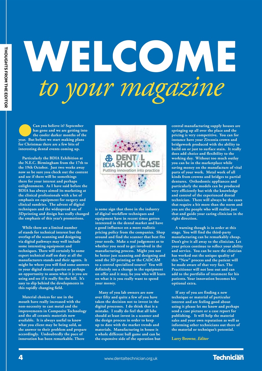 The Dental Technician Magazine Preview Pages