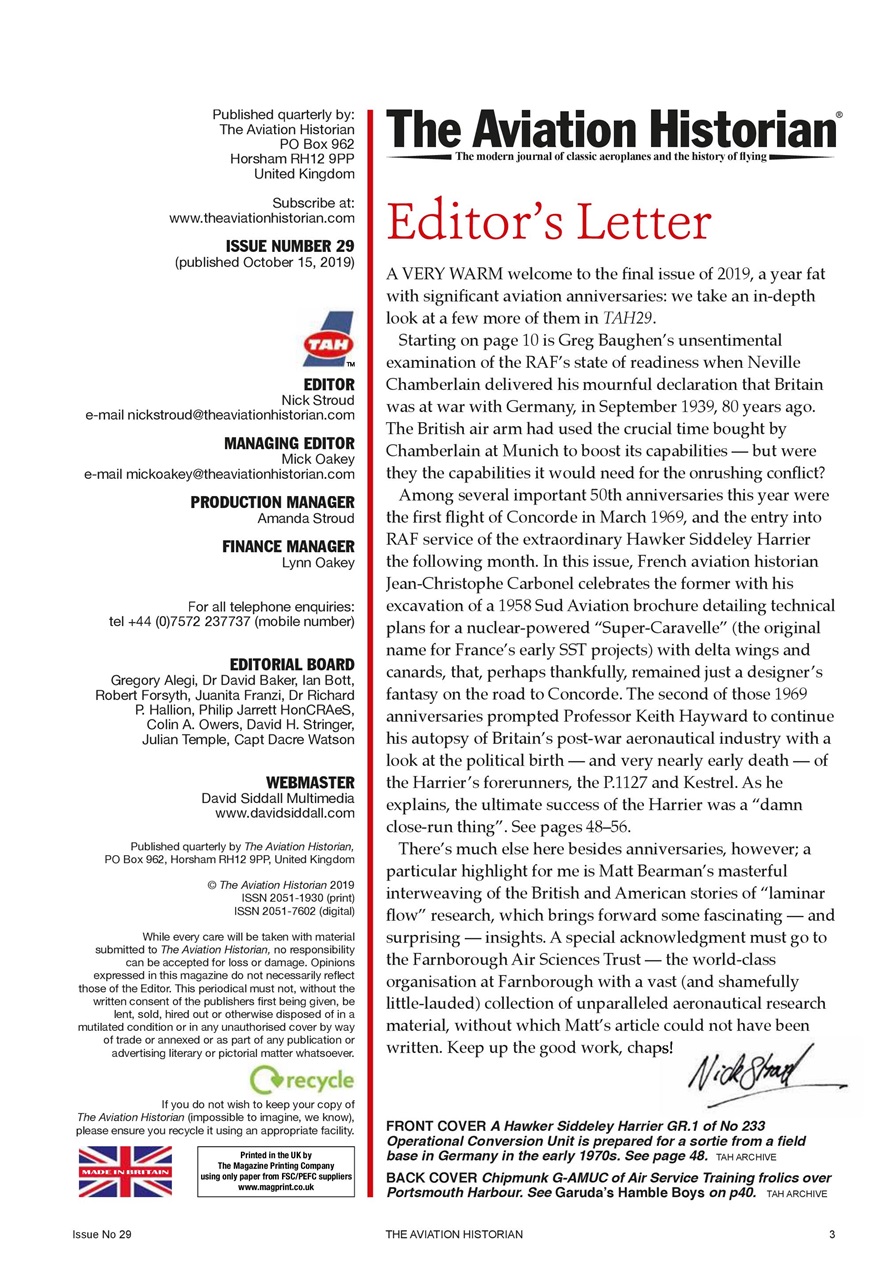 The Aviation Historian Magazine Preview Pages