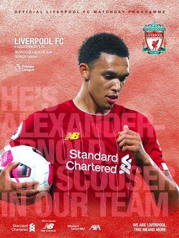 Liverpool FC Programmes issue vs Leicester City 19/20
