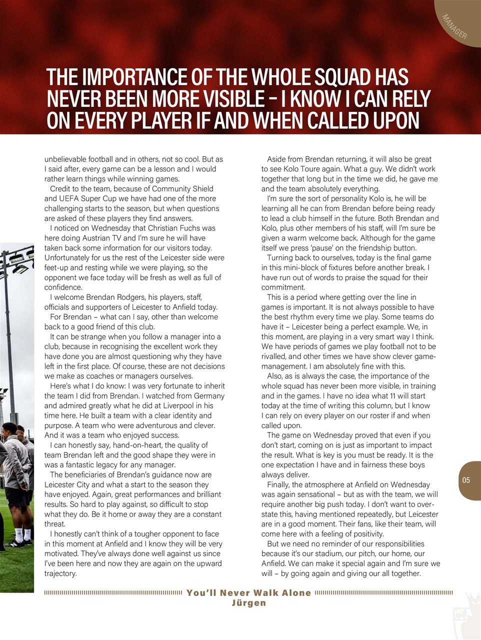 Liverpool FC Programmes Preview Pages