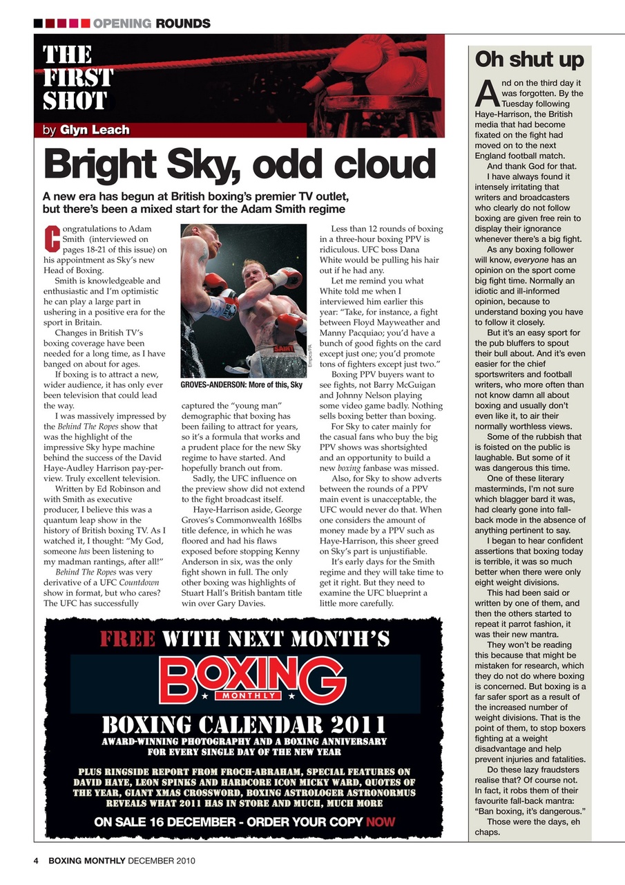 Boxing Monthly Preview Pages