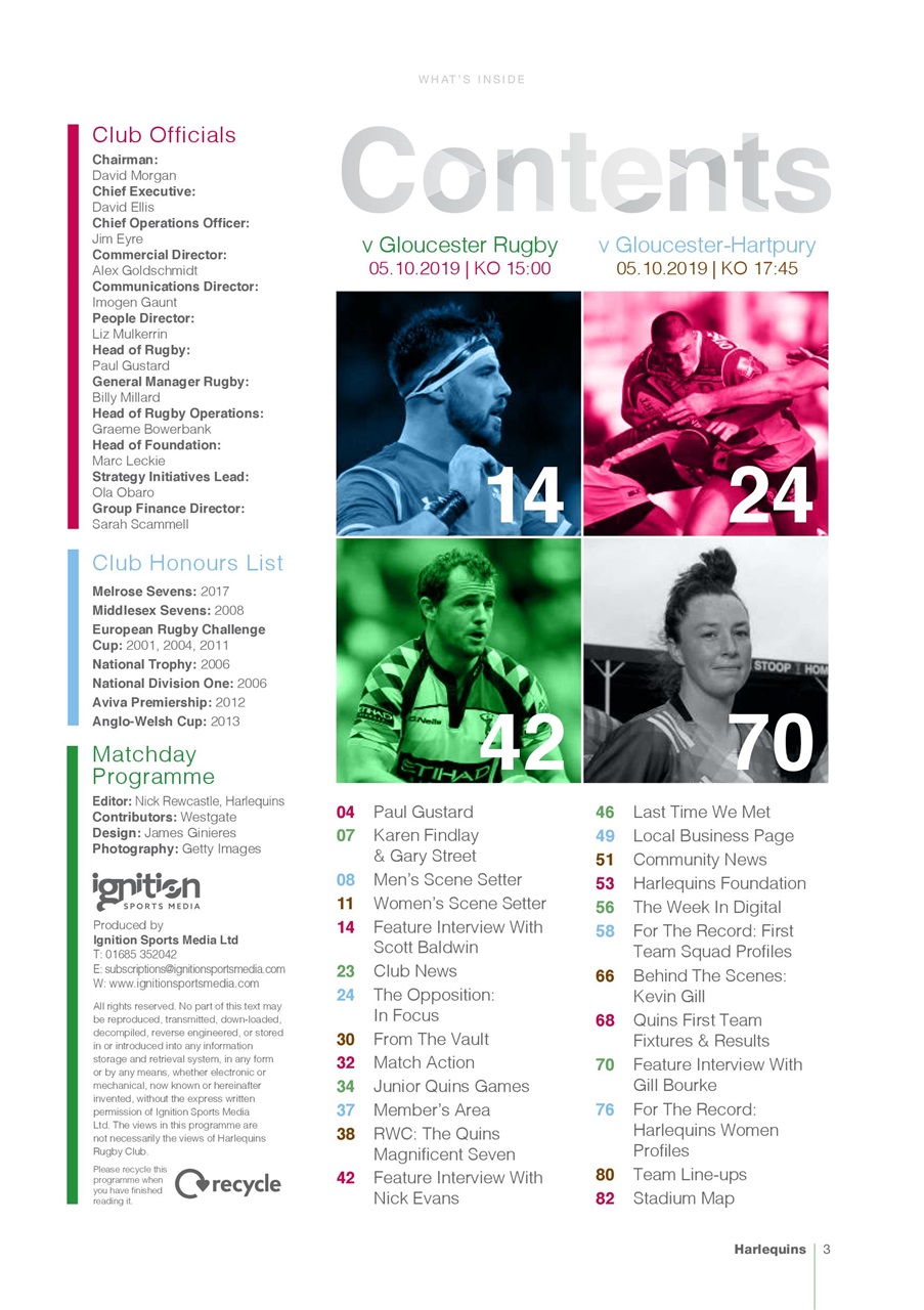 Harlequins Preview Pages