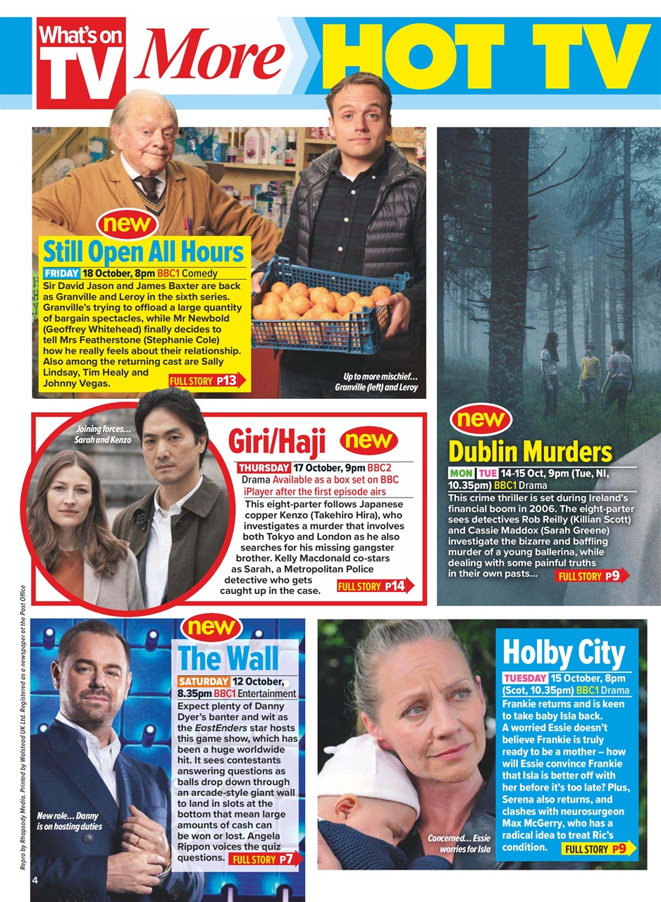 What's on TV Preview Pages