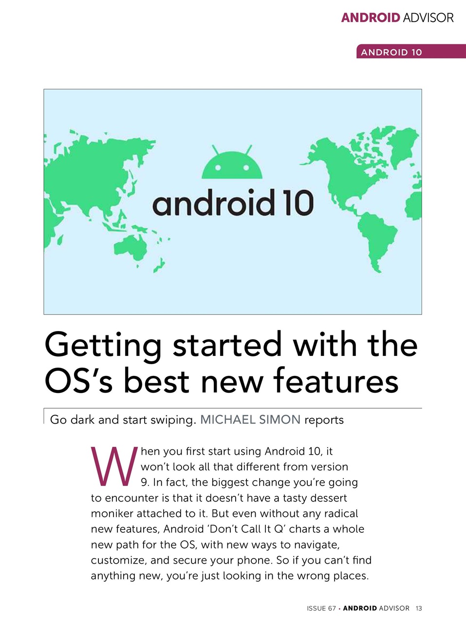 Android Advisor Preview Pages