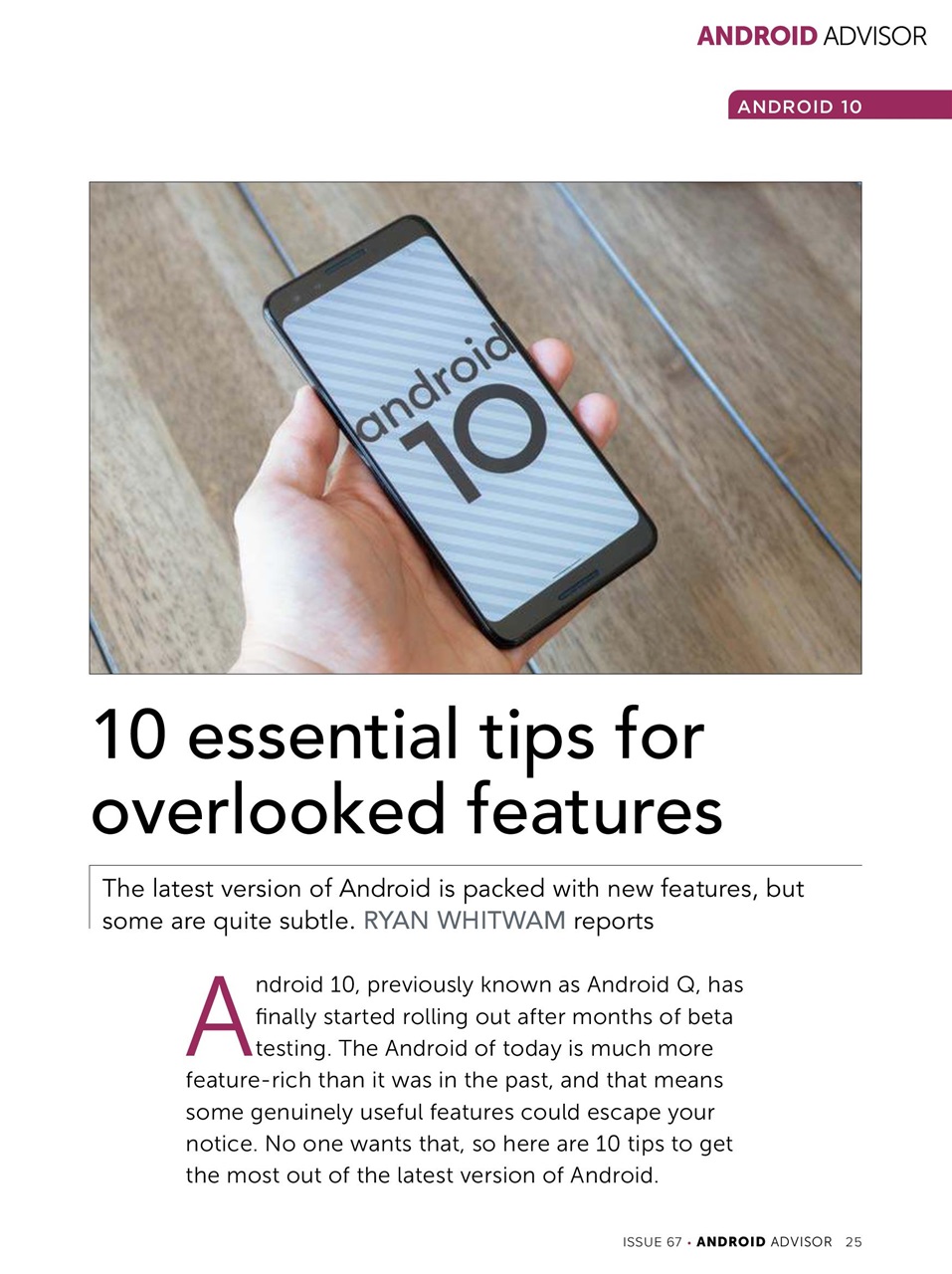 Android Advisor Preview Pages