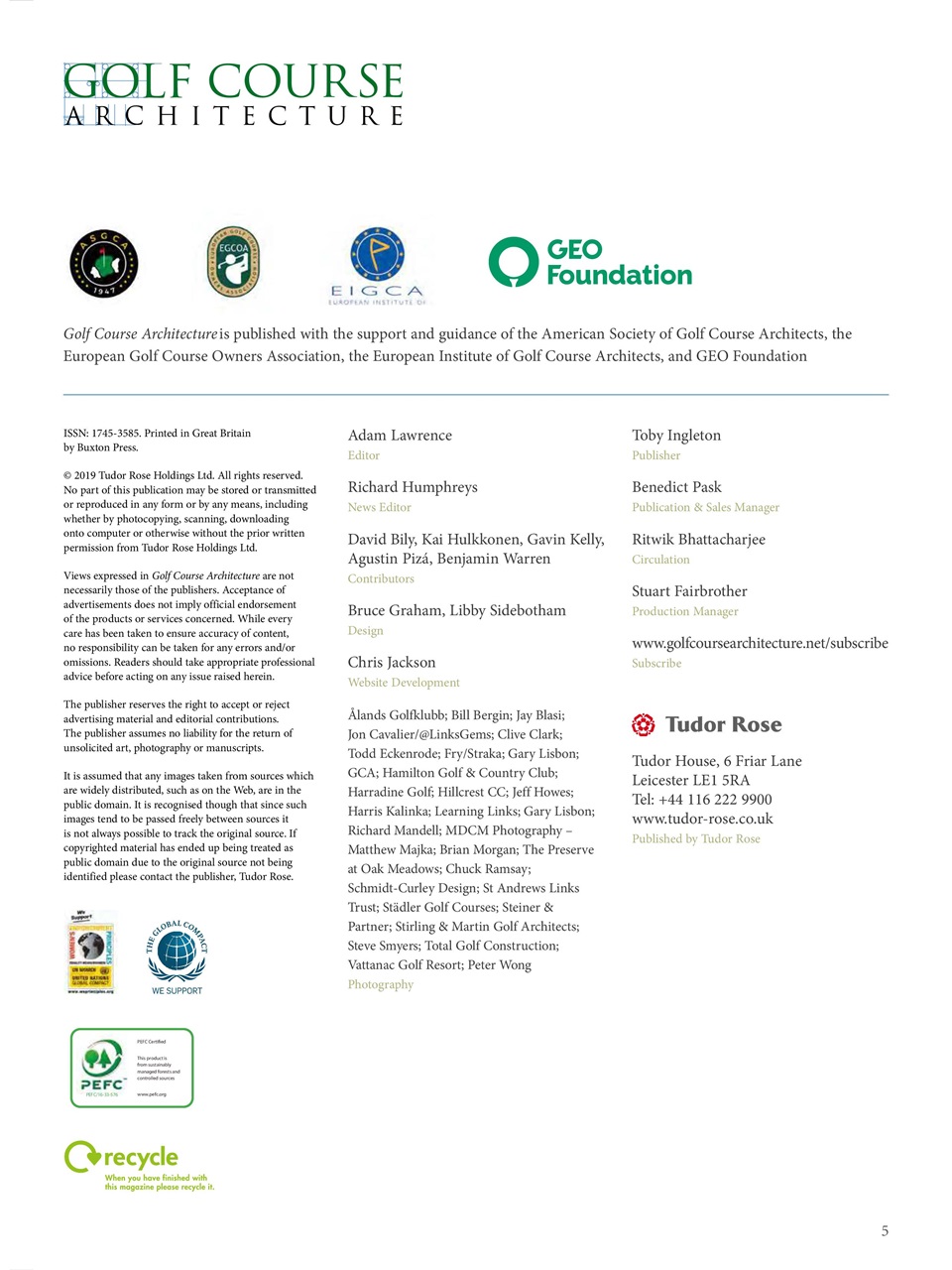 Golf Course Architecture Preview Pages