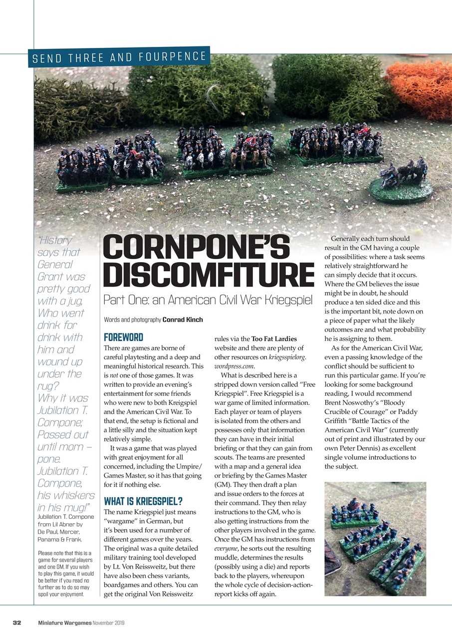Miniature Wargames Preview Pages