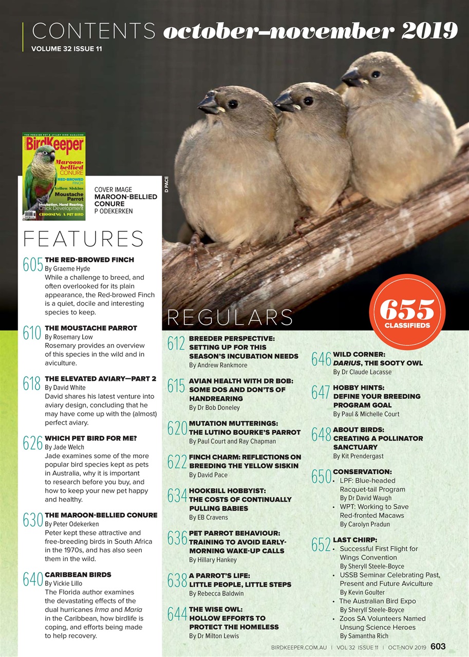 Australian Birdkeeper Magazine Preview Pages