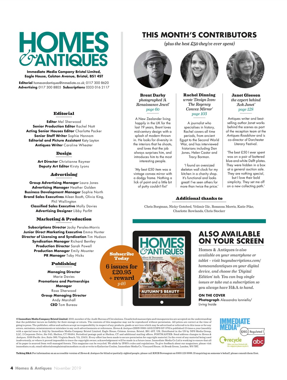 Homes & Antiques Magazine Preview Pages
