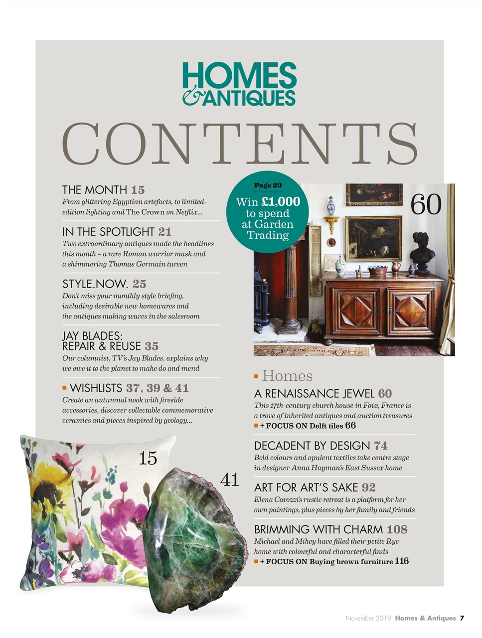 Homes & Antiques Magazine Preview Pages