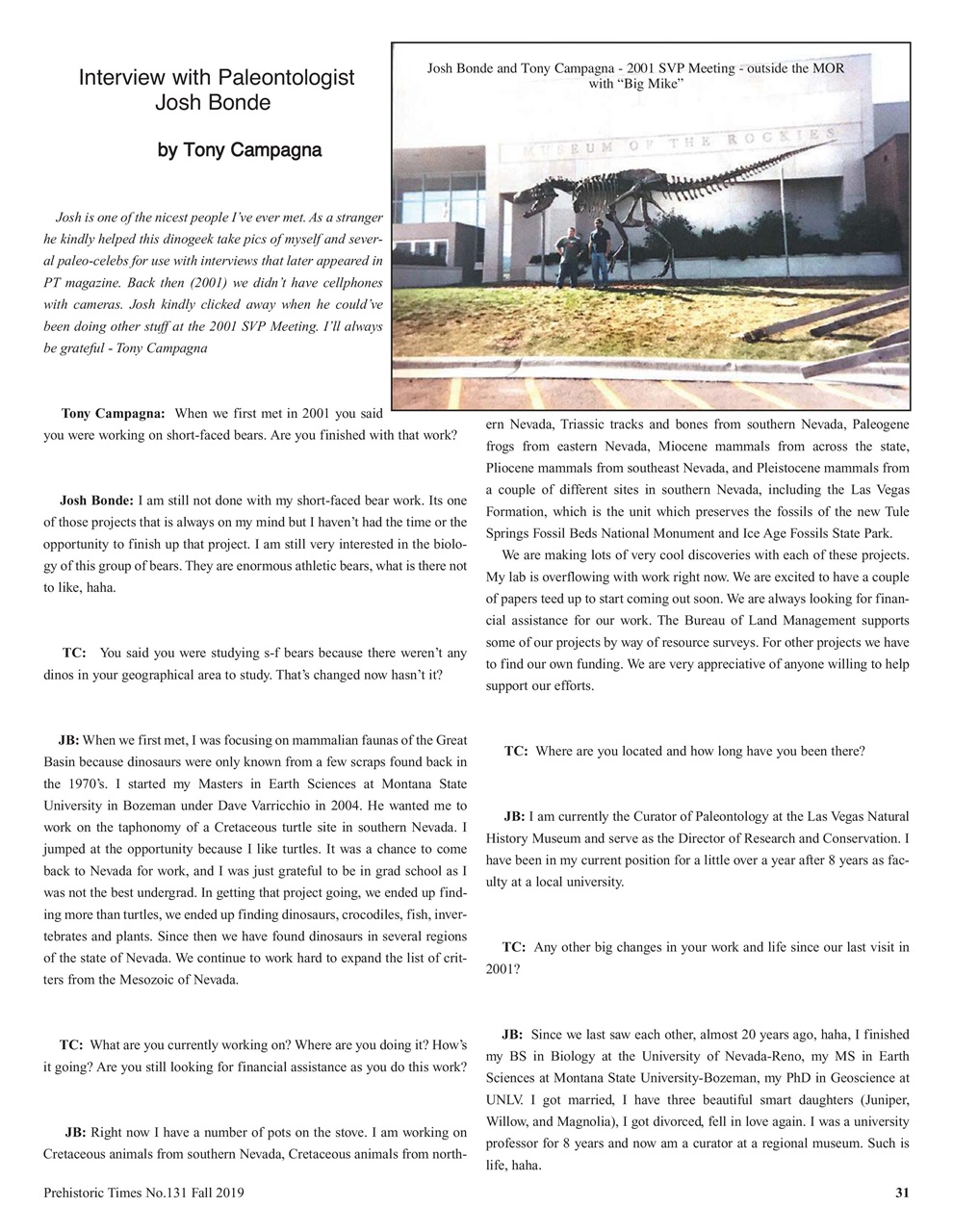 Prehistoric Times Preview Pages