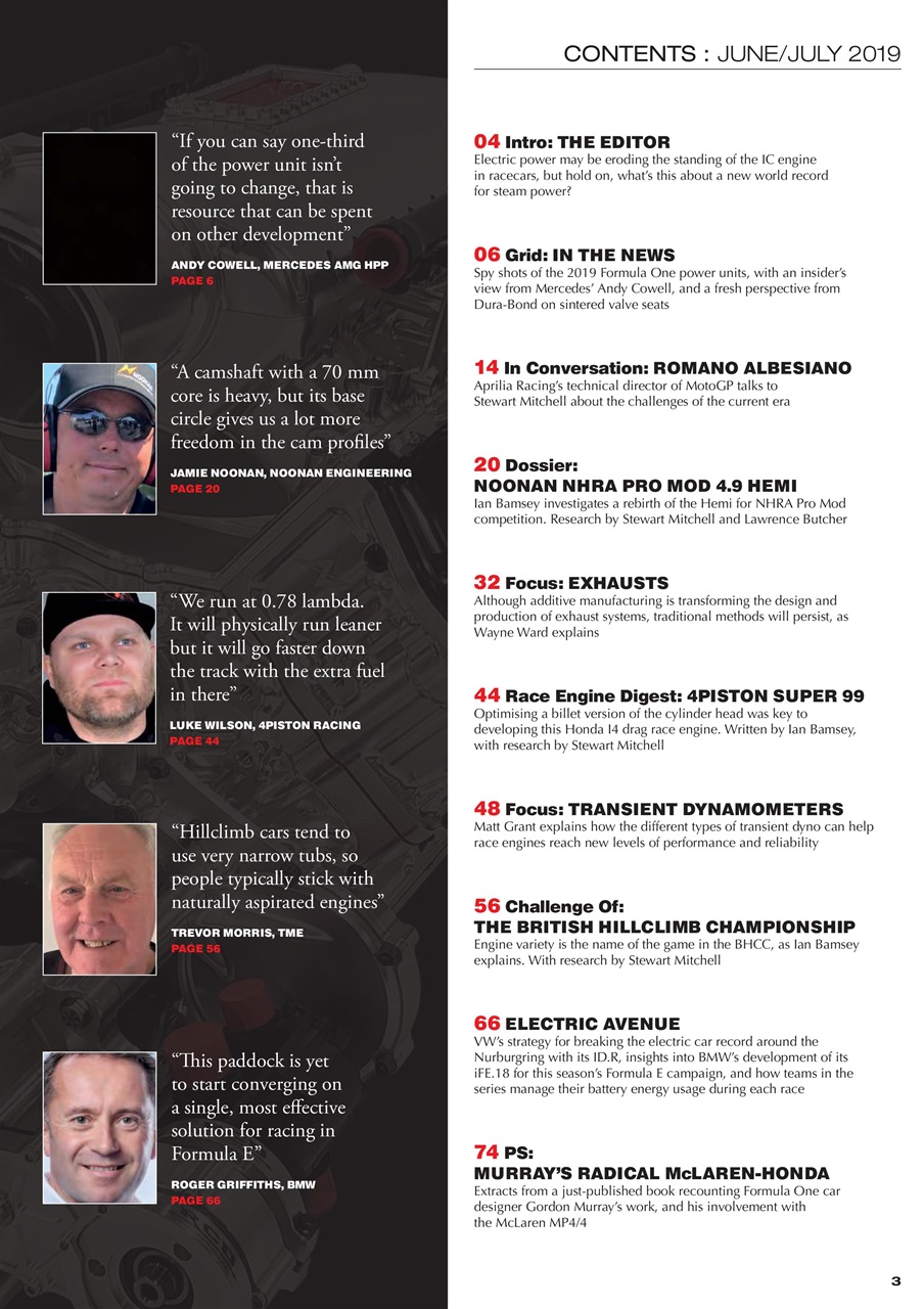 Race Engine Technology Preview Pages