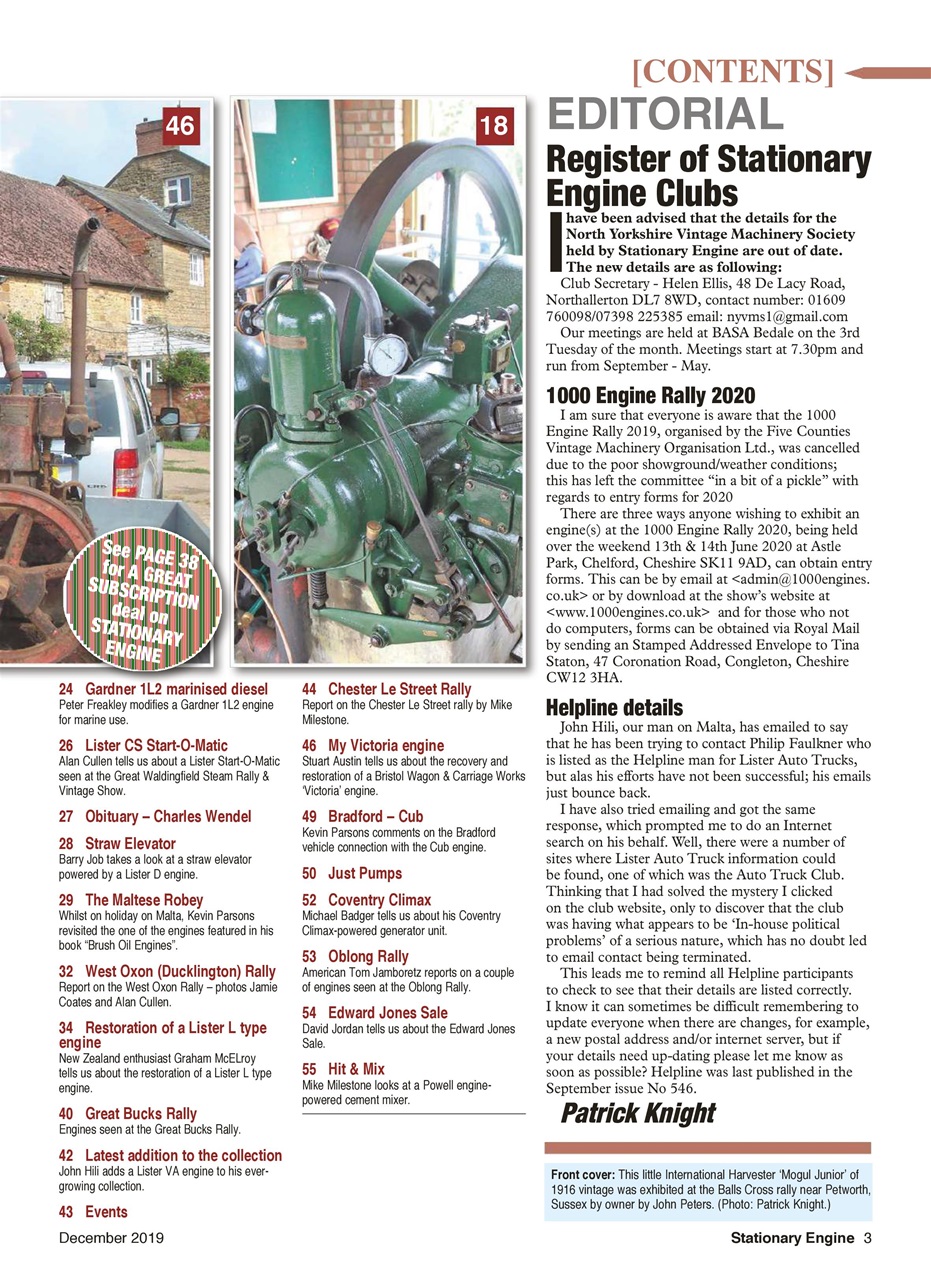 Stationary Engine Preview Pages