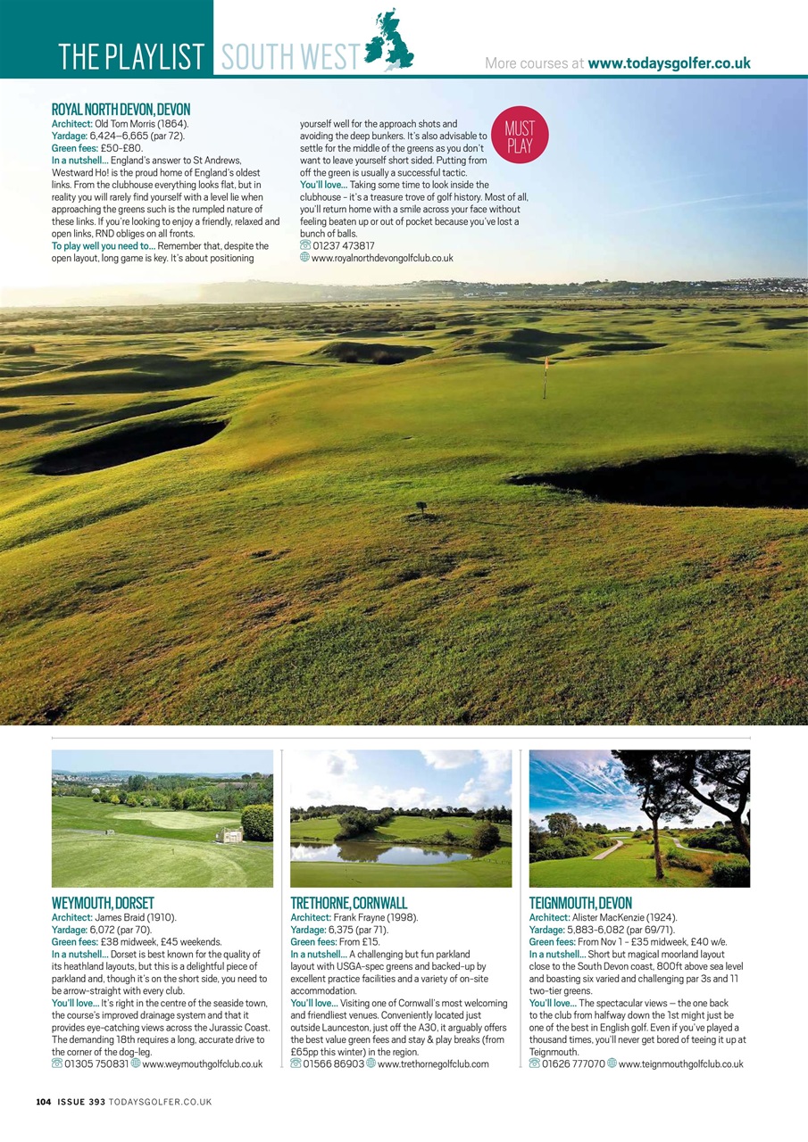 Today's Golfer Preview Pages