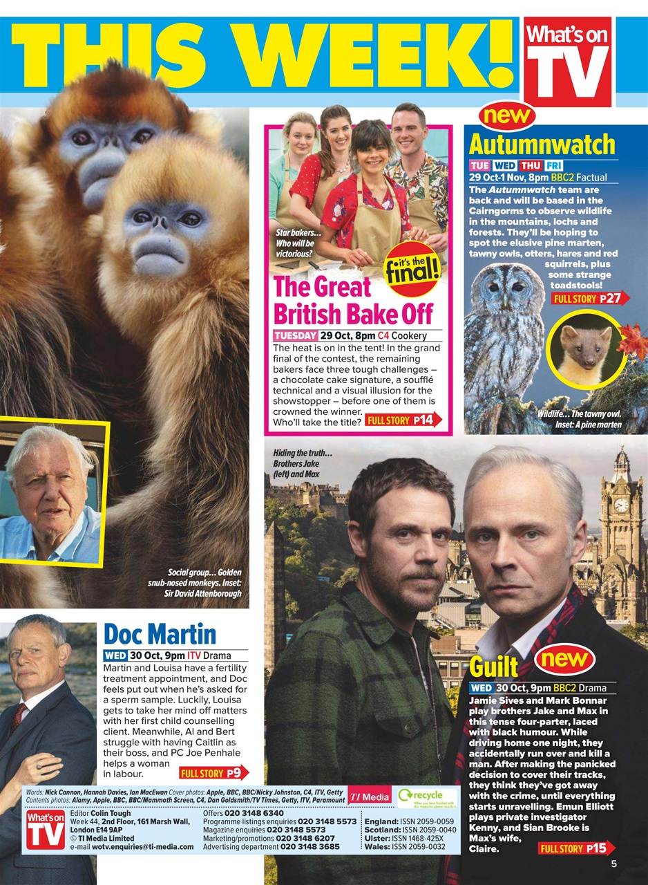 What's on TV Preview Pages