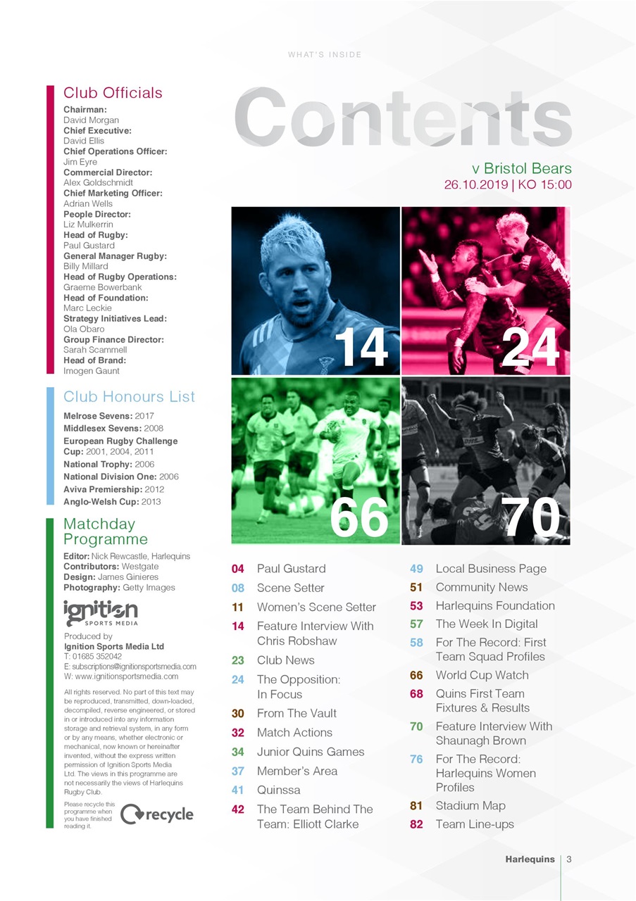 Harlequins Preview Pages