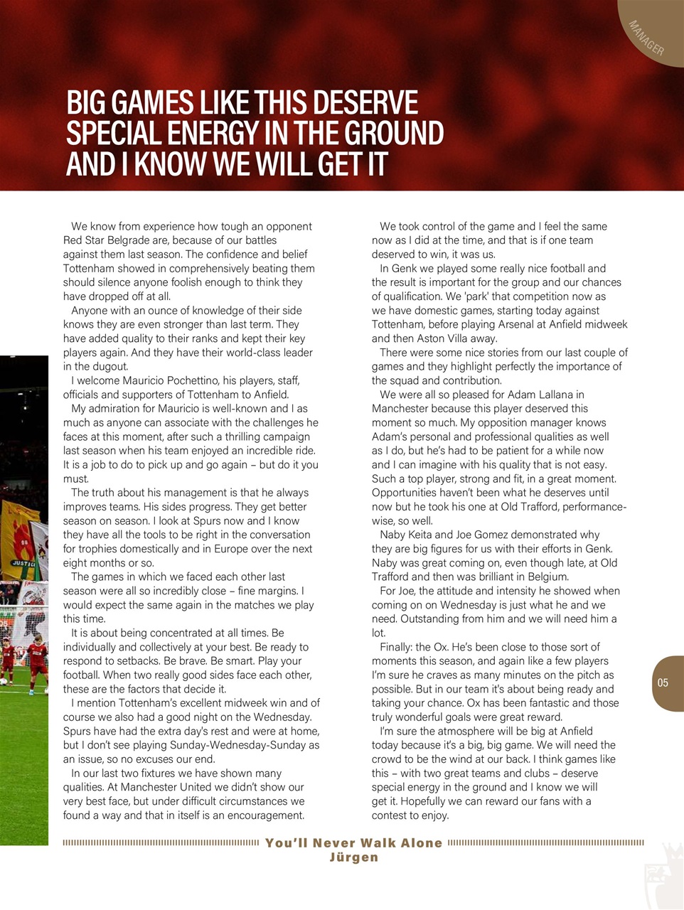 Liverpool FC Programmes Preview Pages