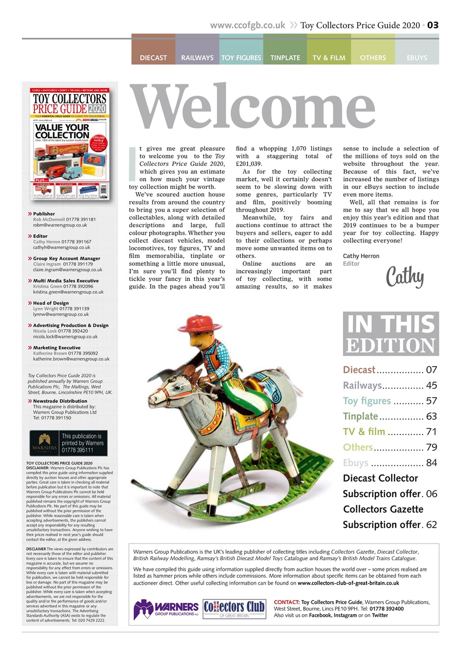 Toy Collectors Price Guide Preview Pages