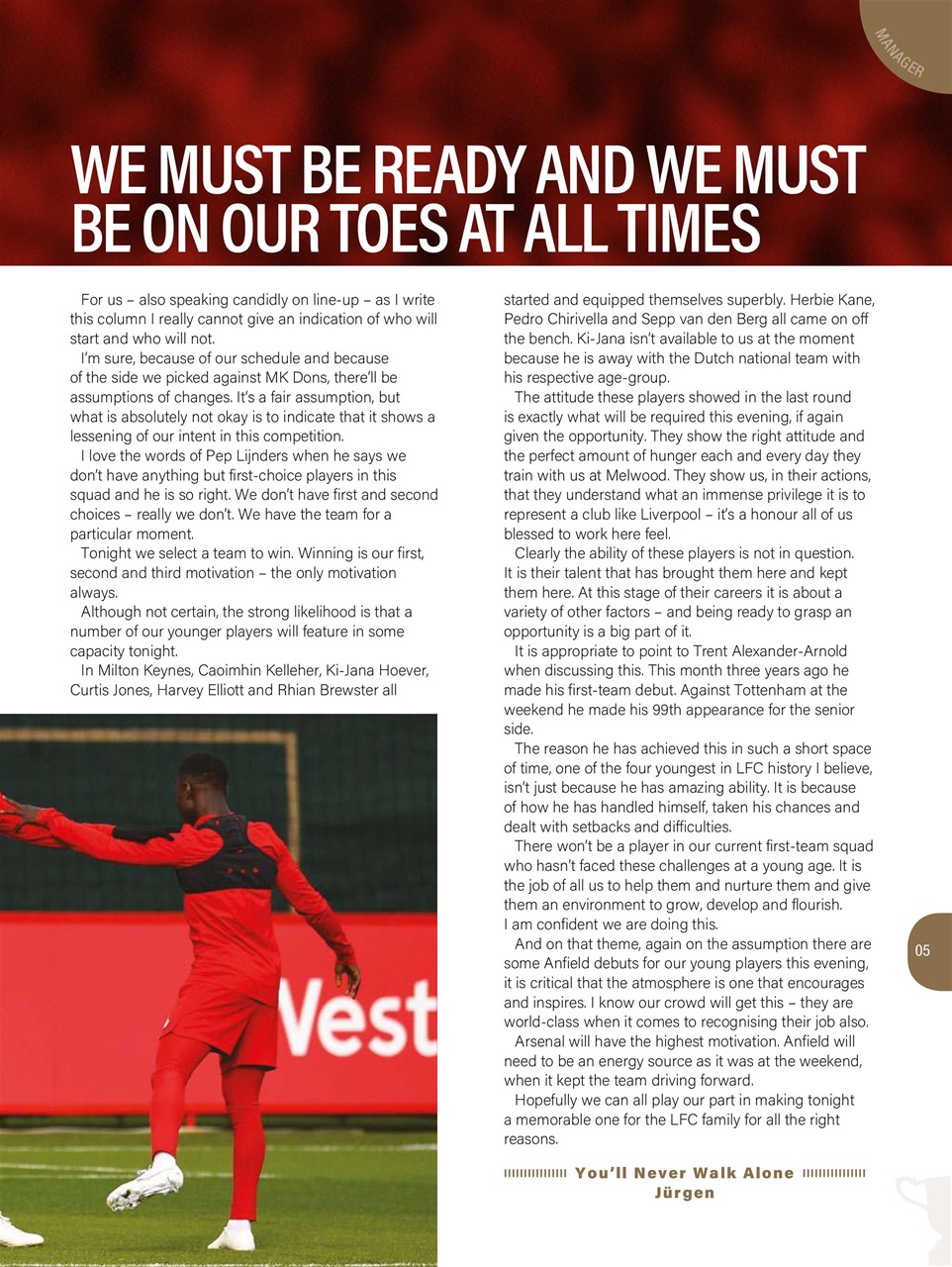 Liverpool FC Programmes Preview Pages