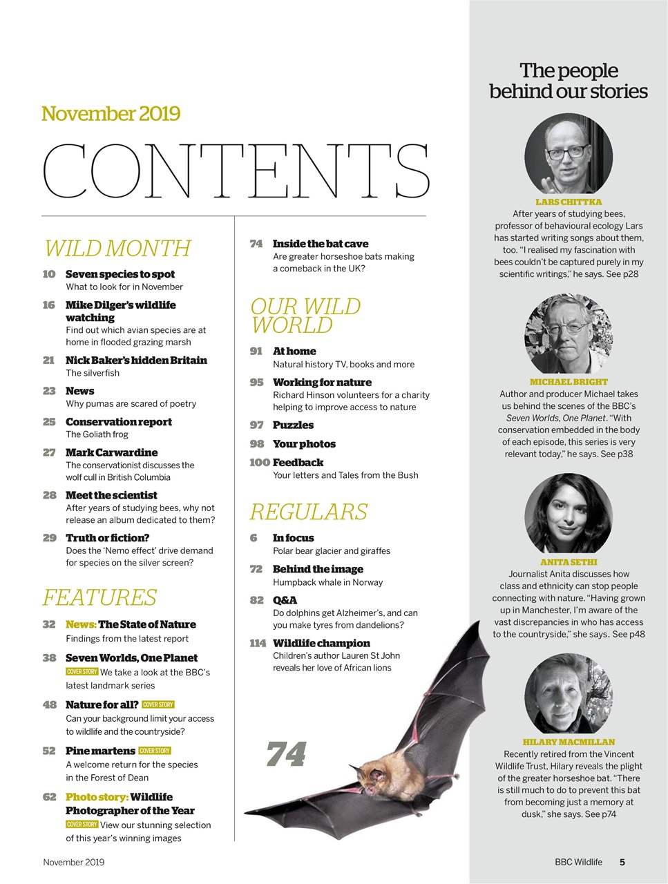 BBC Wildlife Magazine Preview Pages