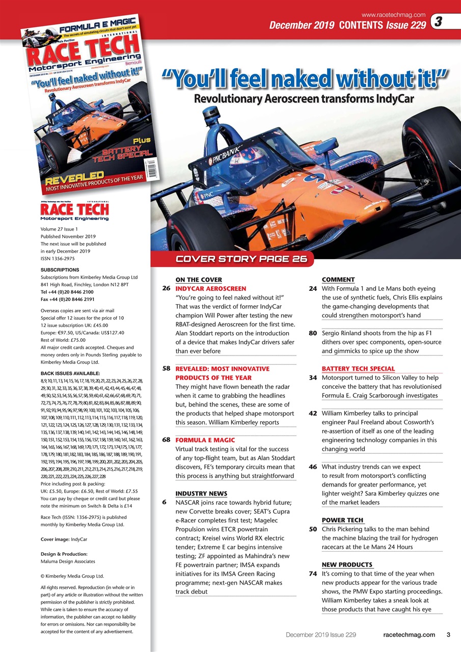 Race Tech Preview Pages