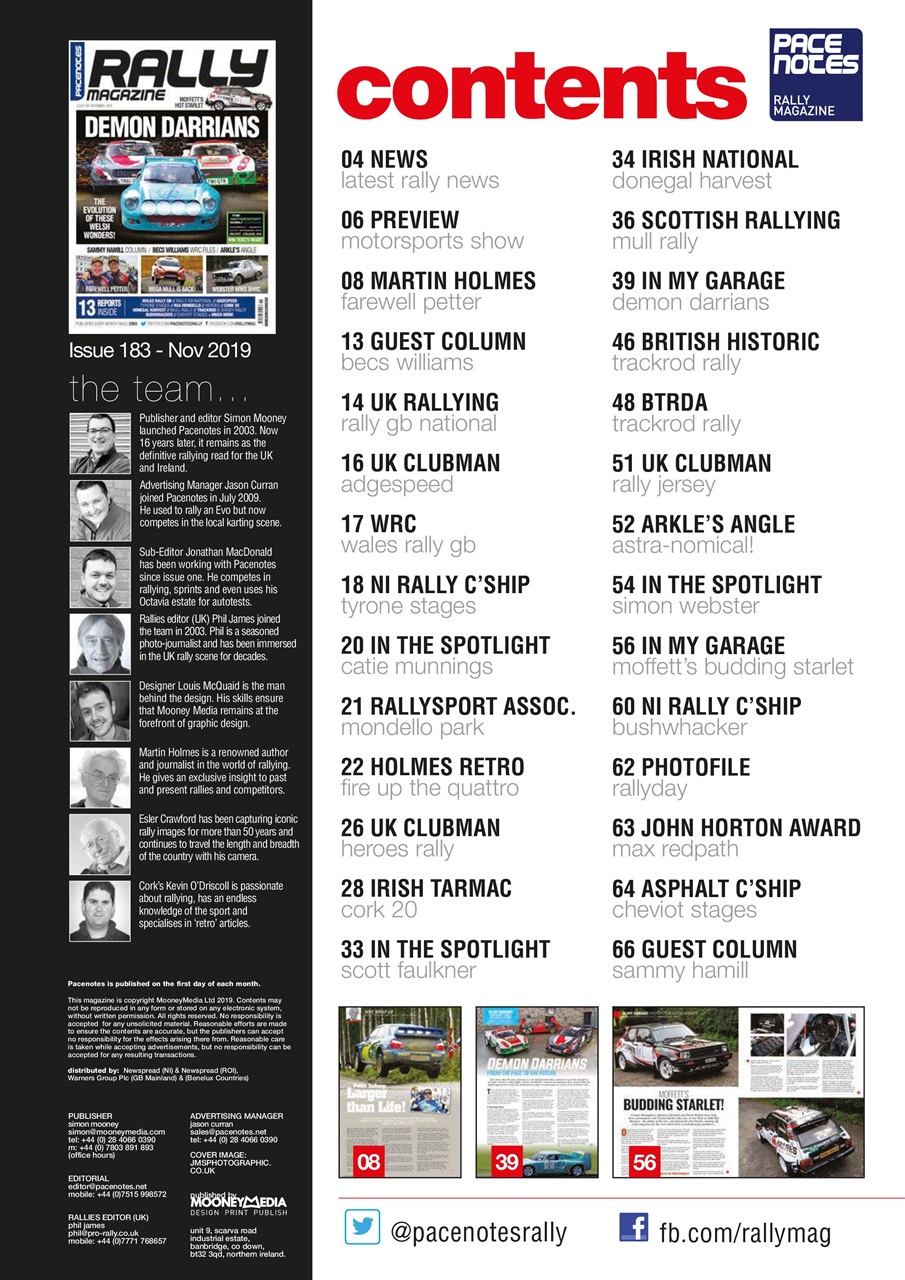 Pacenotes Rally magazine Preview Pages