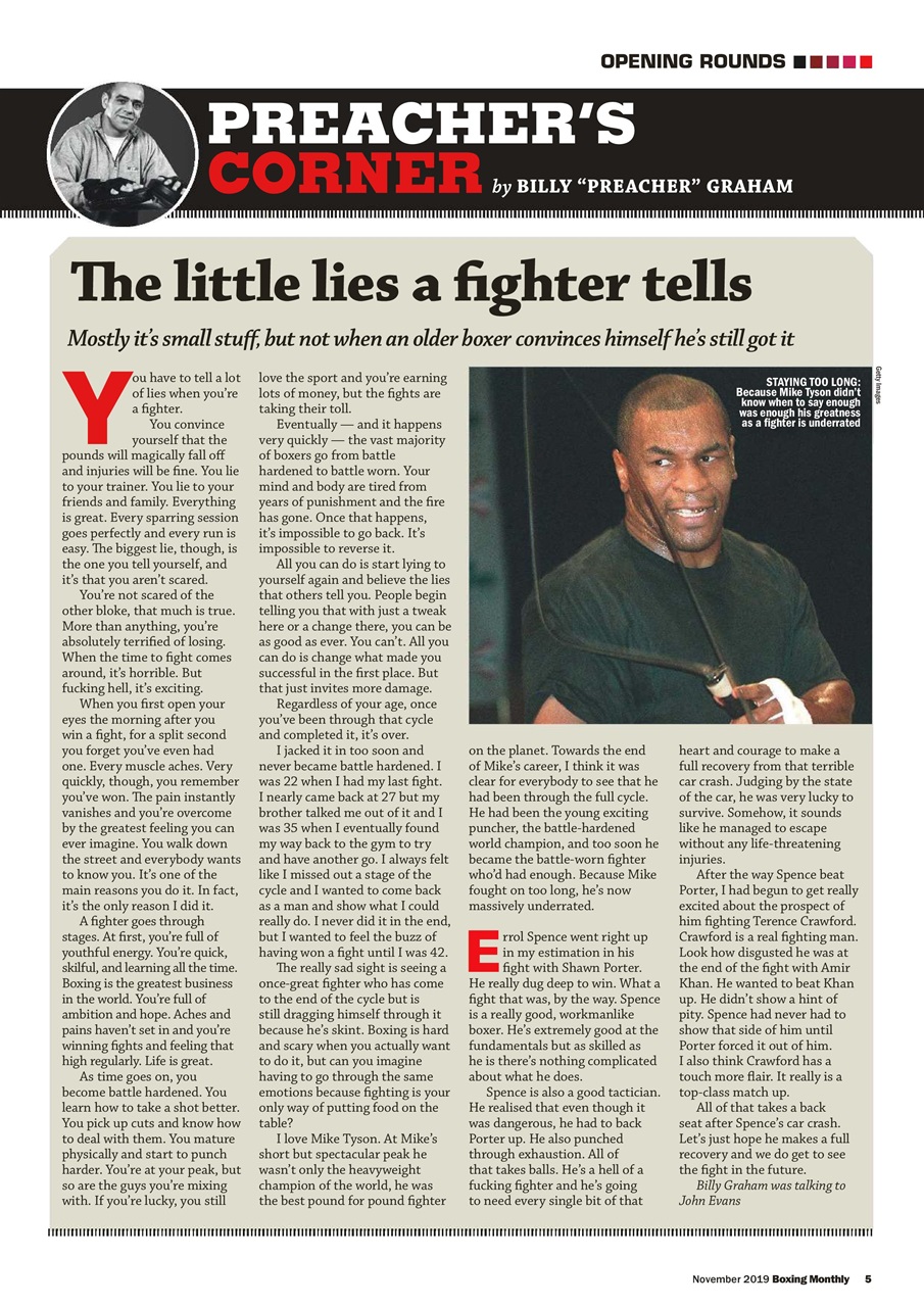 Boxing Monthly Preview Pages