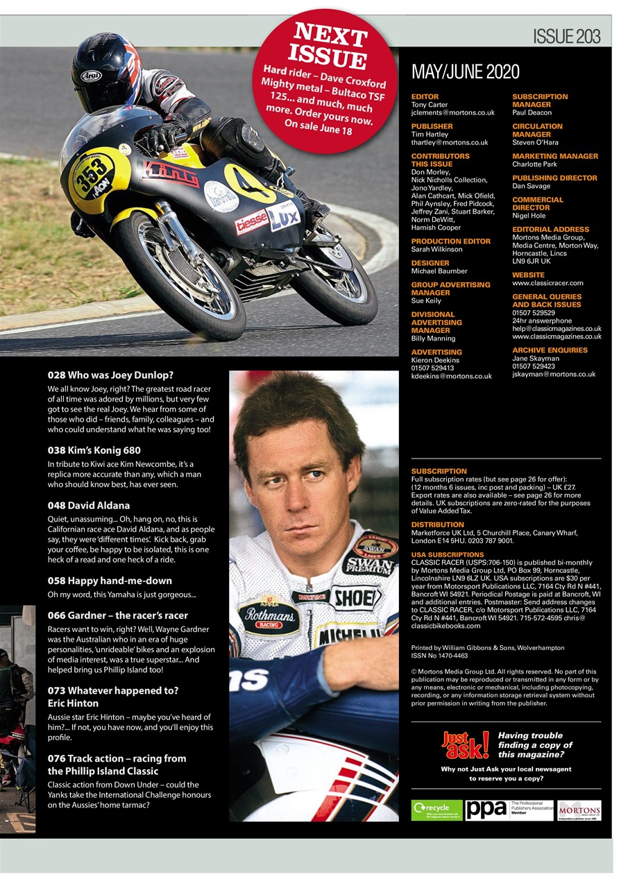 Classic Racer Preview Pages