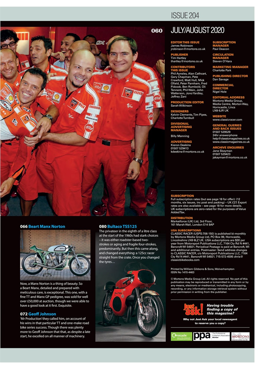 Classic Racer Preview Pages