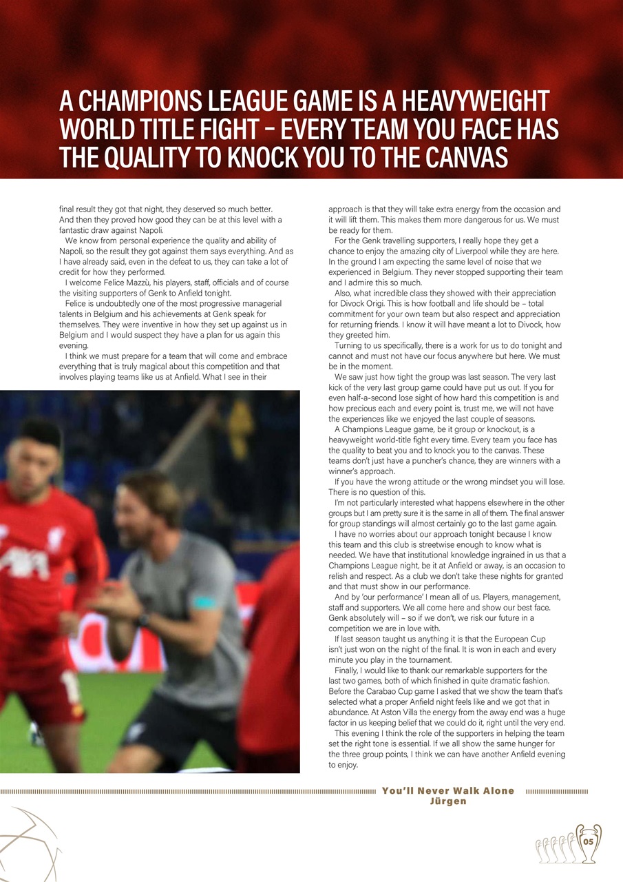 Liverpool FC Programmes Preview Pages
