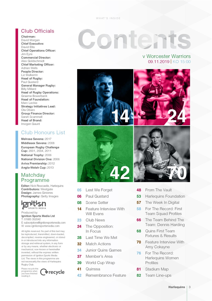 Harlequins Preview Pages