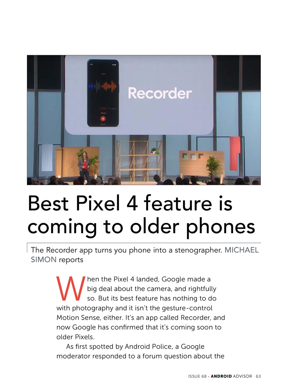 Android Advisor Preview Pages
