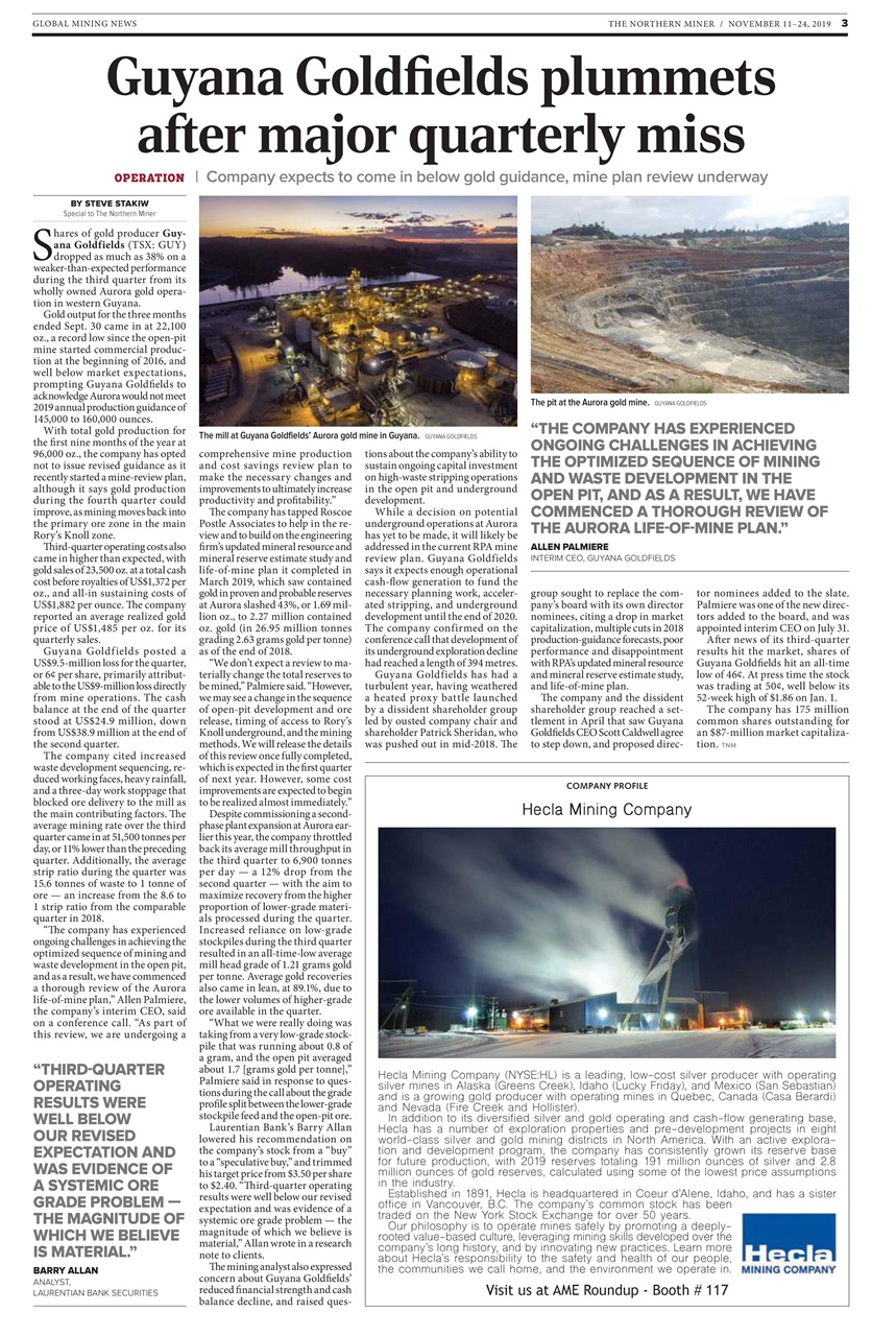 The Northern Miner Preview Pages