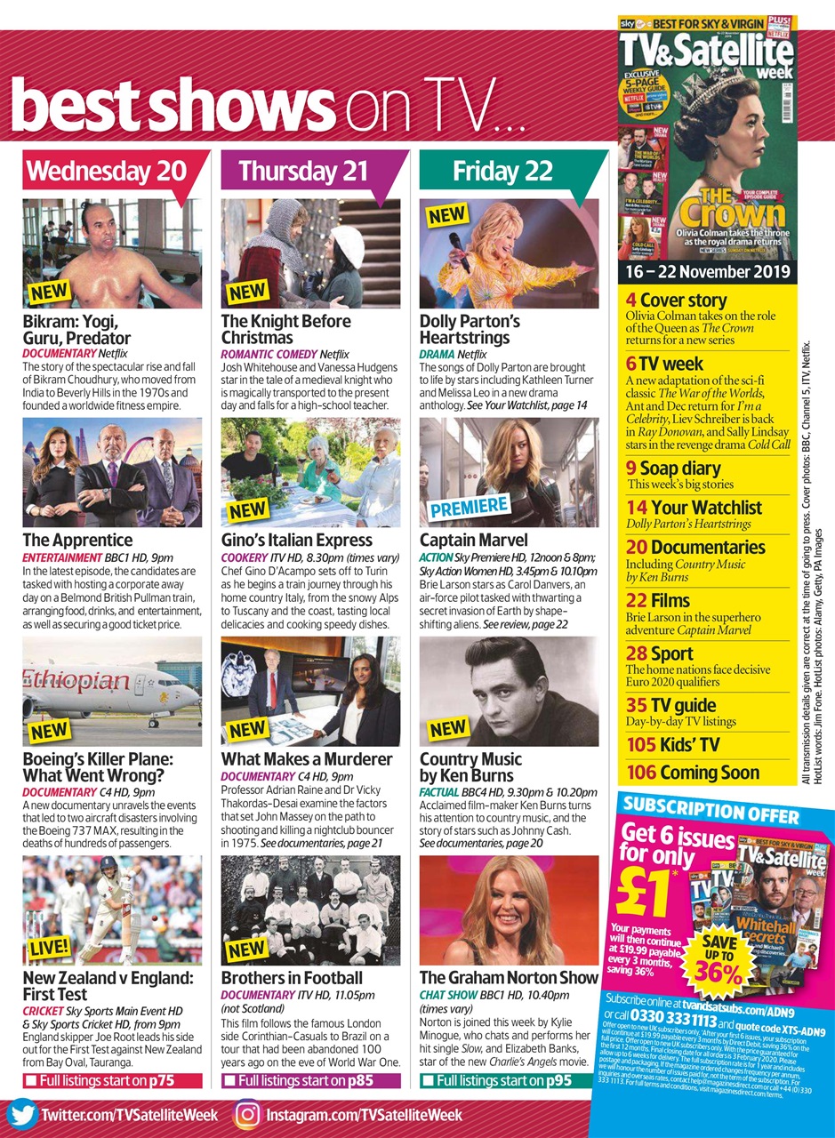 TV & Satellite Week Preview Pages