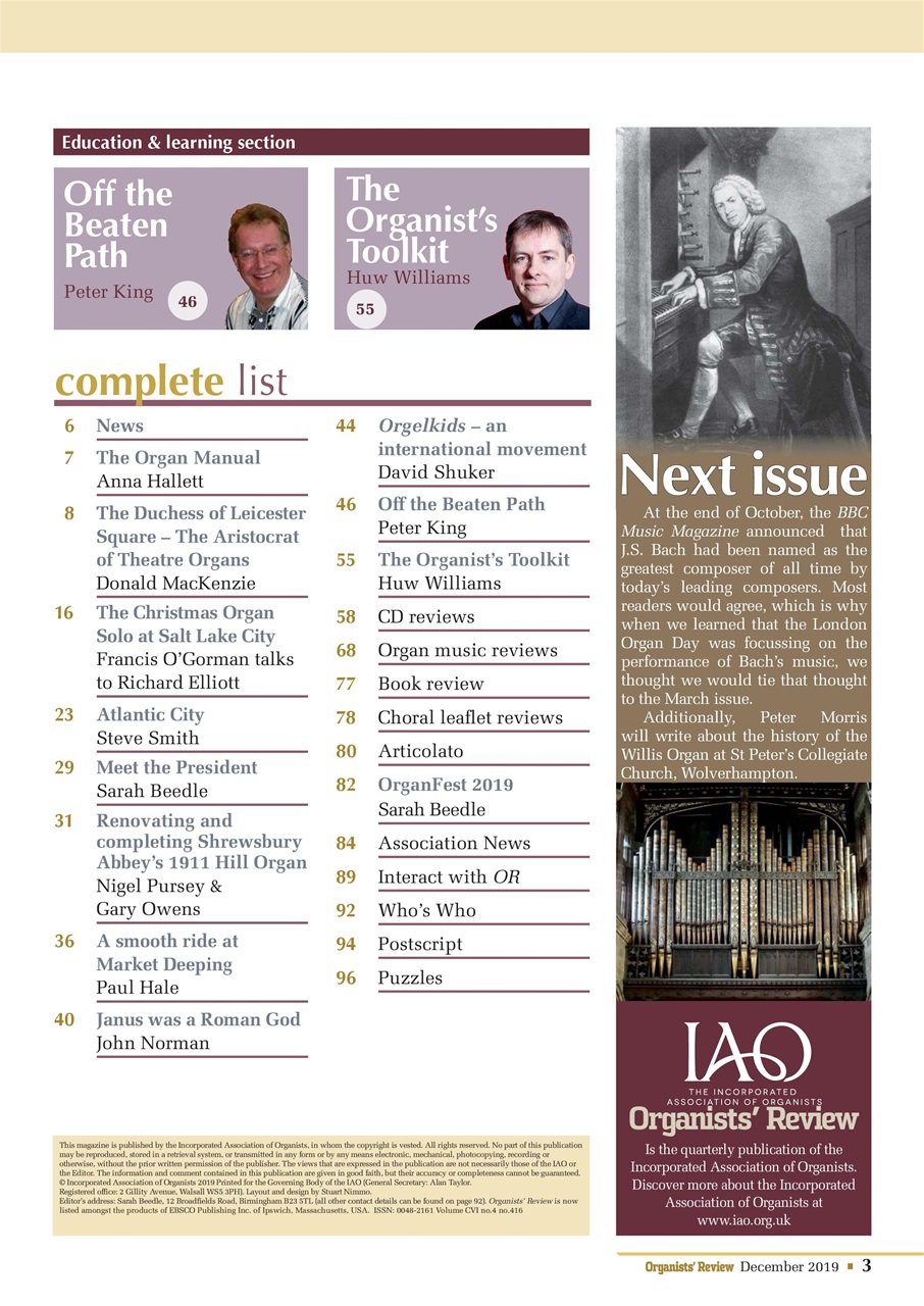 Organists' Review Preview Pages